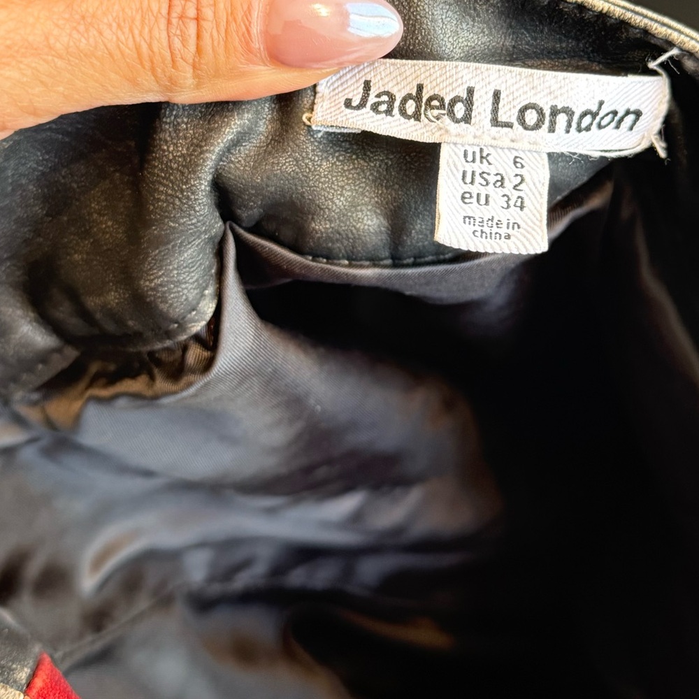 Jaded London Xiva Motocross Distressed Moto Dress with Tribal & Badge Artworks. - Picture 10 of 13
